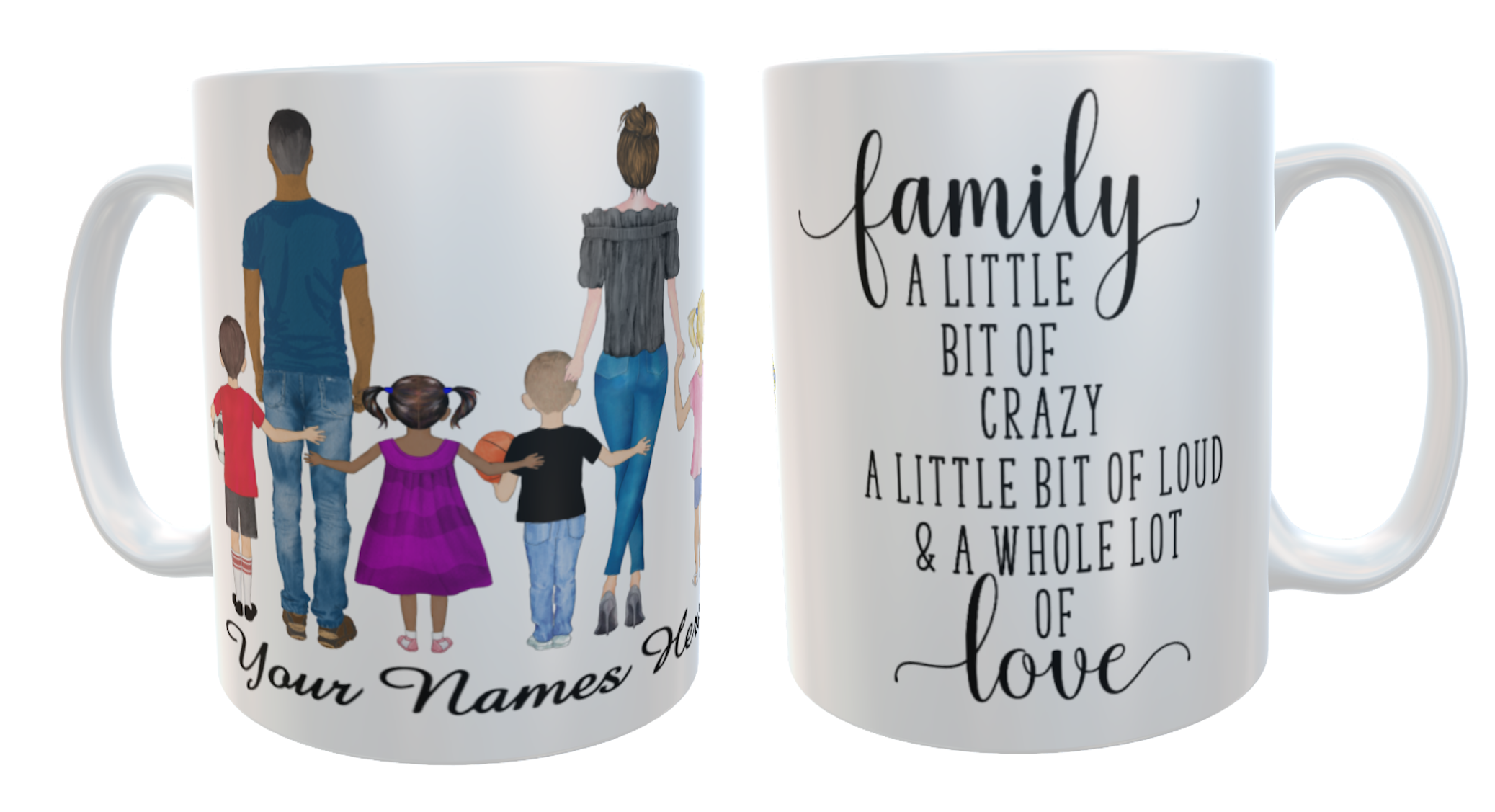 Family Ceramic Mug, Custom design your own family mug